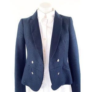 Short navy blazer w/ gold buttons, Small